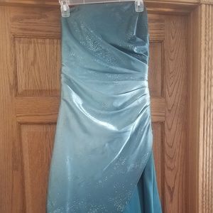 Cute Teal Strapless Dress
